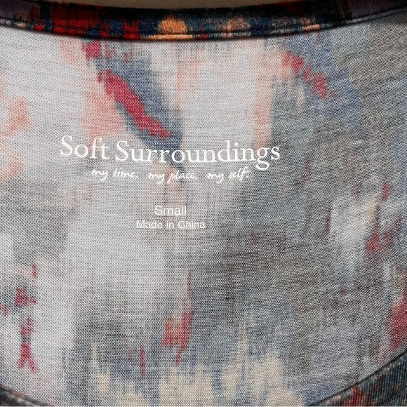 Soft Surroundings Nanette Floral Dress Jersey Knit Scoop Neck Maxi Size Small - Picture 3 of 6